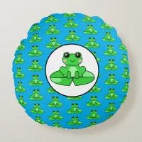 Frog Themed  Round Pillow