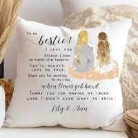 Personalized Custom Best Friend Gift Bestie | BFF Throw Pillow