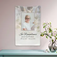 White Carnation Floral Celebration of Life Funeral Banner