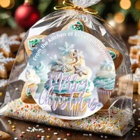  Festive Christmas Cupcakes Holiday Baking Classic Round Sticker