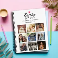 Besties for Life Script Best Friends Photo Collage Notebook