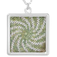 Necklace - Green and White Spiral