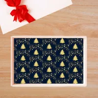 Christmas Gold Stars and Tree with Baubles Tissue Paper