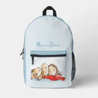 Puppy Family Printed Backpack