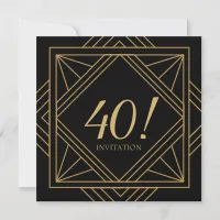 Roaring 20s Art Deco Great Gatsby Birthday Invitation