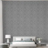 Geometric Diamond Pattern Gray Black And White Wallpaper