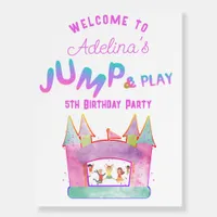 Bounce House Jump Play Gymnastics Kid Welcome Sign