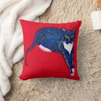 Tuxedo cat cushion cat lovers pillow