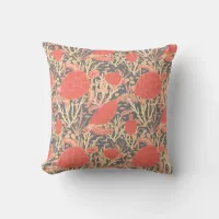 Contemporary Sea Turtle Pattern Pink Grey Throw Pillow