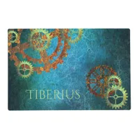 Personalized Steampunk Rusty Clockwork Gears  Placemat