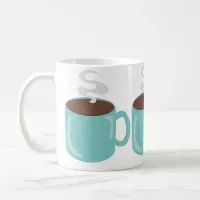 Big Aqua Blue Green Coffee Mug Pattern