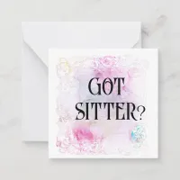 *~* GOT SITTER? AP63 Relationship Flat Note Card