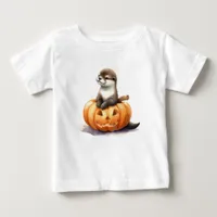 Adorable Watercolor Halloween Otter Baby T-Shirt