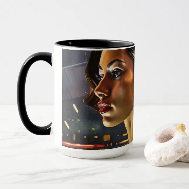 Venezuelan Woman in a Miami Nightclub Painting Mug