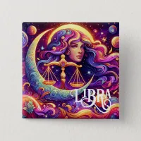 Horoscope Sign Libra Zodiac Ethereal Mystical Art Button