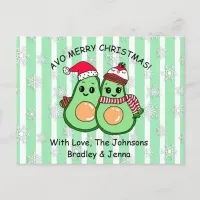 Cute Avocados Personalized Christmas Postcard