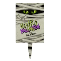 Mummy Eyes Halloween Green/Purple ID685 Cake Topper