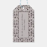 Sepia Christmas Pattern Gift Tags