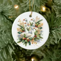 Six Geese a-Laying | Twelve Days of Christmas Ceramic Ornament