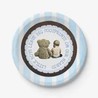 Baby & Teddy Bear Boy Baby Shower Paper Plates