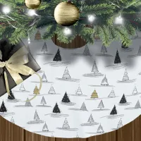 Black Gold Christmas Pattern#5 ID1009 Brushed Polyester Tree Skirt