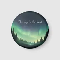 Green Shades of Northern Lights Night Sky Magnet