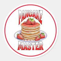 Cute Strawberry Pancakes Foodie Classic Round Sticker