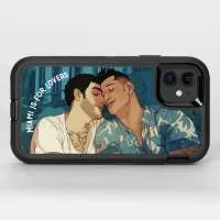 Miami Downtown Gay Men Cuddling Illustration OtterBox iPhone Case