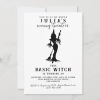 Basic Witch Modern Funny Halloween Birthday Party Invitation