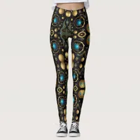 Aztec art,  vibrant, reflecting the culture leggings