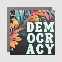 Retro Colorful Groovy Statement Politics Democracy Car Magnet