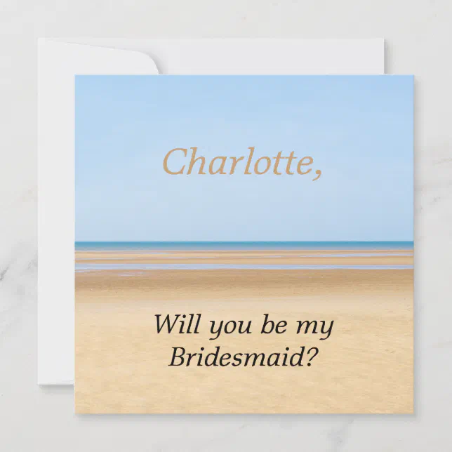 Beach Wedding Will You Be My Bridesmaid Card