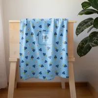 Blueberry Hand Drawn Bow Berry Sweet Summer Spring Baby Blanket