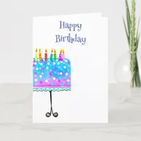 Colorful Birthday Cake Greeting Card