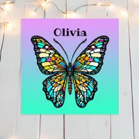 Colorful Stained Glass Butterfly Personalized Poster