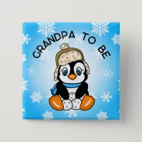 Cute Baby Penguin Grandpa to Be | Baby Shower Button