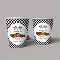 Two Fast Race Car Boy 2nd Birthday Party Paper Cups