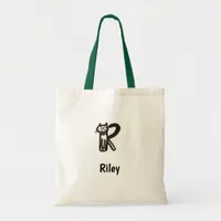 Tote Bag - Cat Letter R with Name 