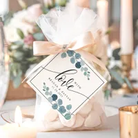 Dusty Blue Eucalyptus Greenery Wedding With Love Favor Tags