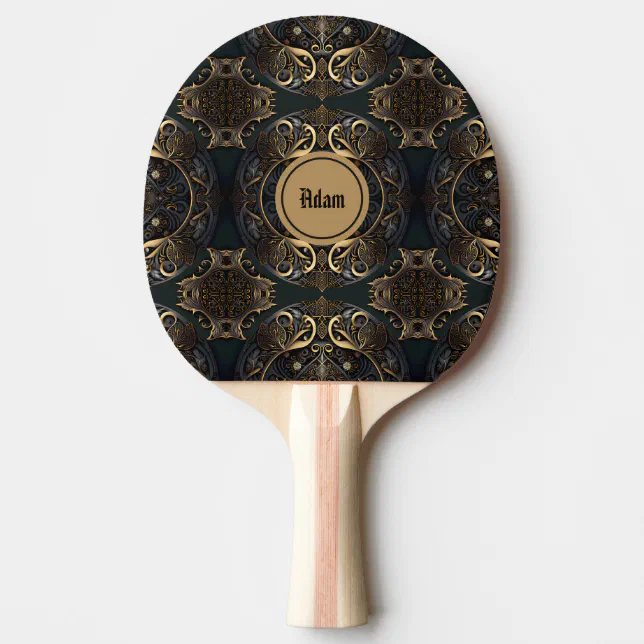 Black and Gold Historical Medieval  Ping Pong Paddle