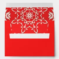Red and White Ornate Vintage Baroque Christmas  Envelope