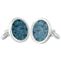 Hypnotizing circles - blue cufflinks