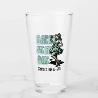 Custom St Patrick's Day Pinup Girl with Shamrock Glass