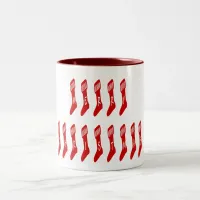 Merry Christmas Stocking Font Two-Tone Coffee Mug