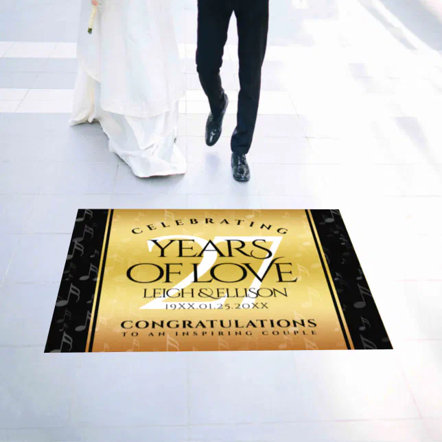 Elegant 27th Music Wedding Anniversary Celebration Floor Decals