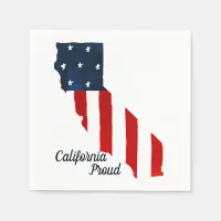 Bold USA Watercolor Flag State of California Proud Napkins