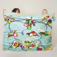 So much love! Love locks for eternal love Fleece Blanket