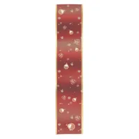 Christmas enchantment red and gold short table runner