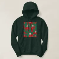 Futuristic Festive: Ugly Red Santa Claus Candy Hoodie