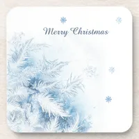 Beautiful Winter Frost Christmas Beverage Coaster